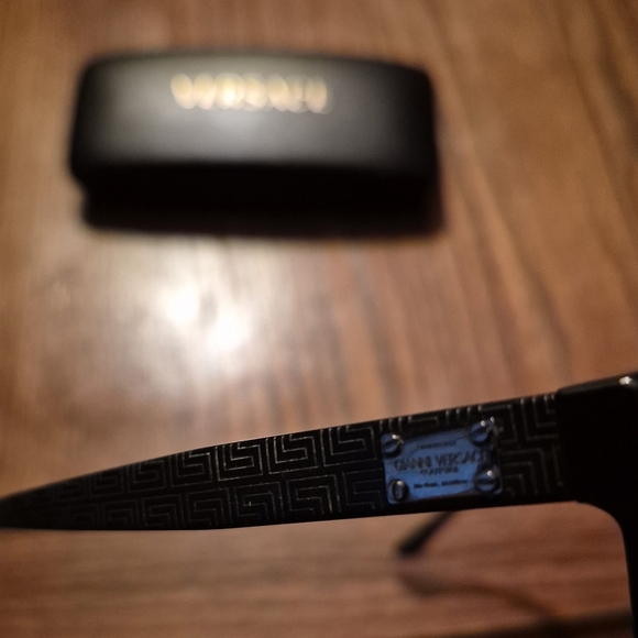 Versace Black Rectangular Eyeglasses with Case - Picture 5 of 5